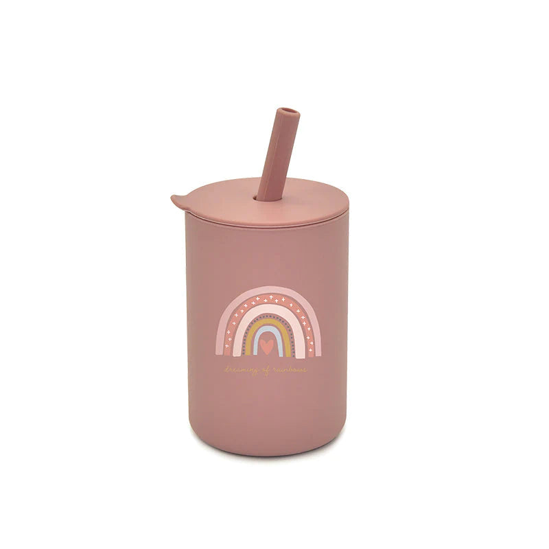Toddler Silicone Printed Straw Sippy Cup