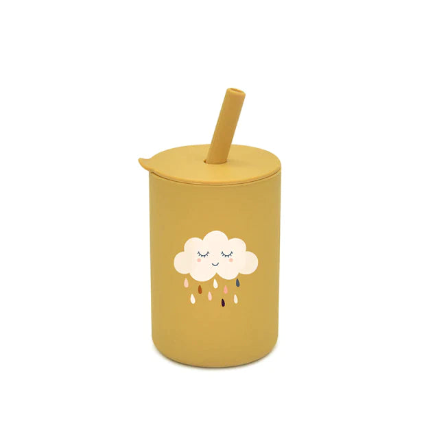 Toddler Silicone Printed Straw Sippy Cup