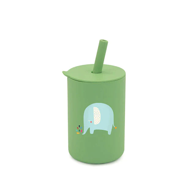 Toddler Silicone Printed Straw Sippy Cup