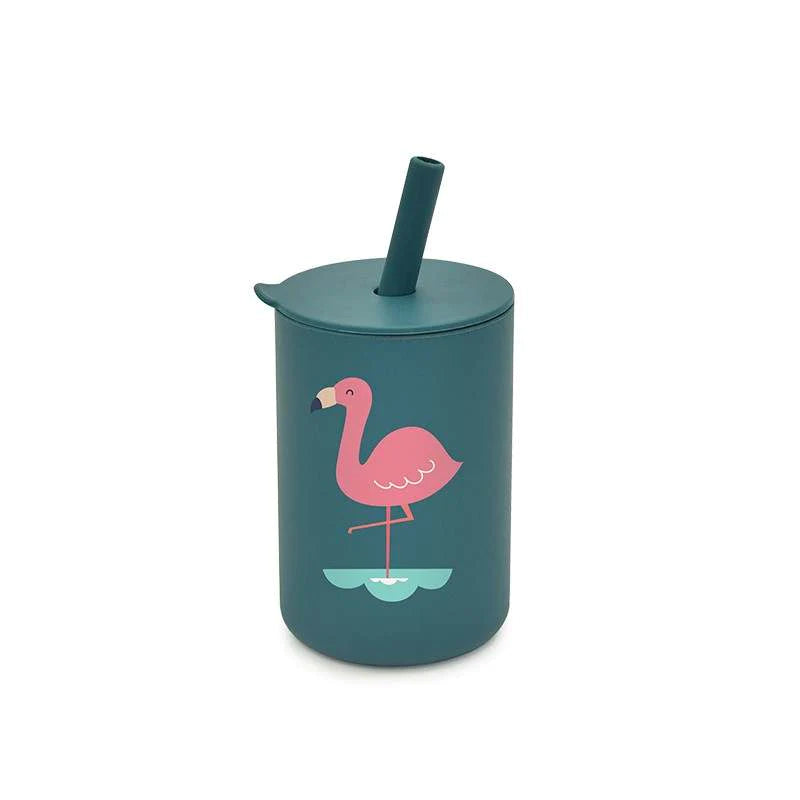 Toddler Silicone Printed Straw Sippy Cup