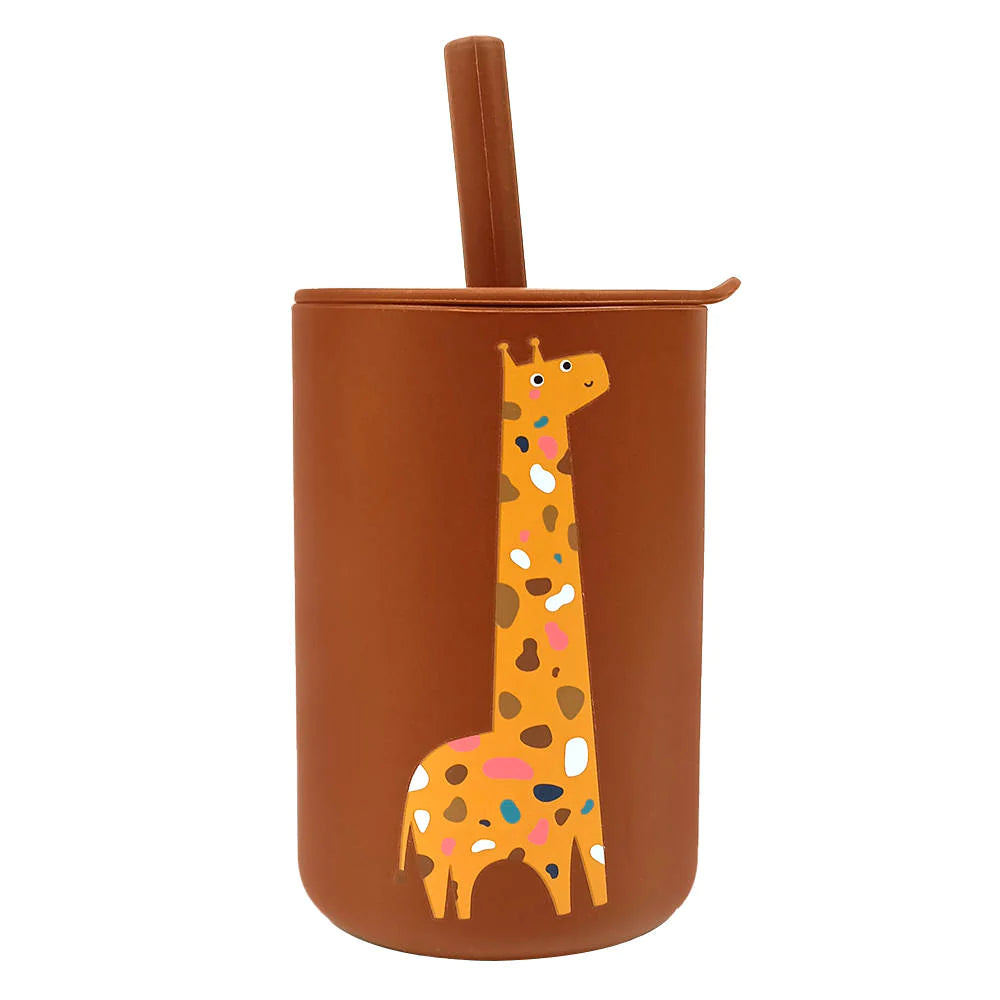 Toddler Silicone Printed Straw Sippy Cup