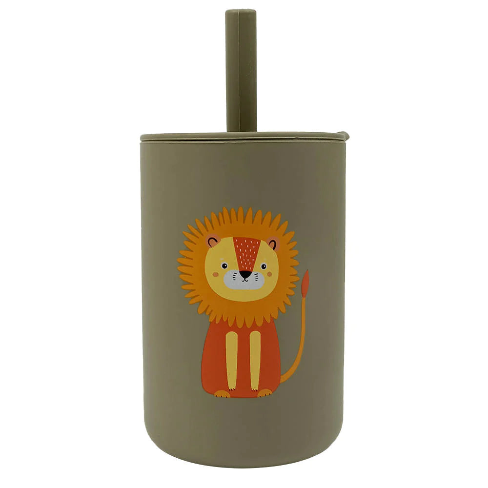 Toddler Silicone Printed Straw Sippy Cup