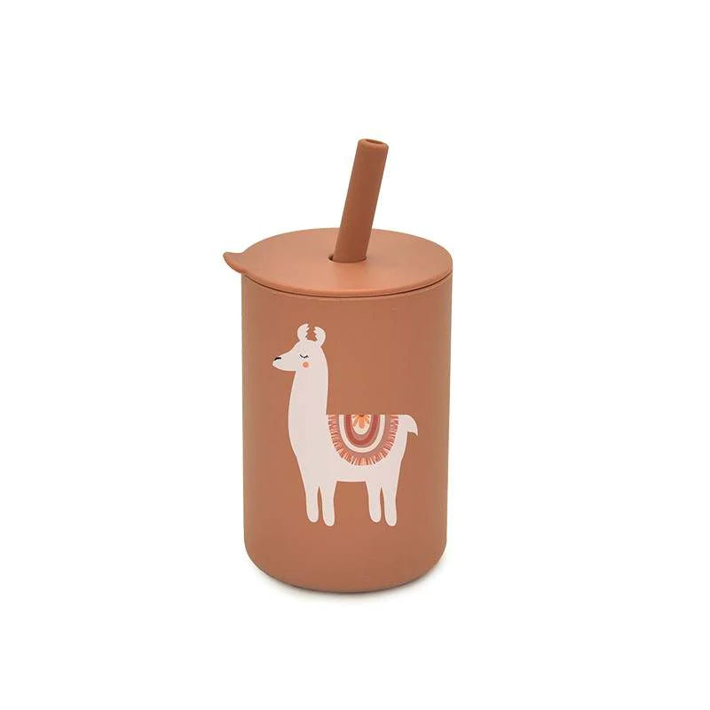 Toddler Silicone Printed Straw Sippy Cup